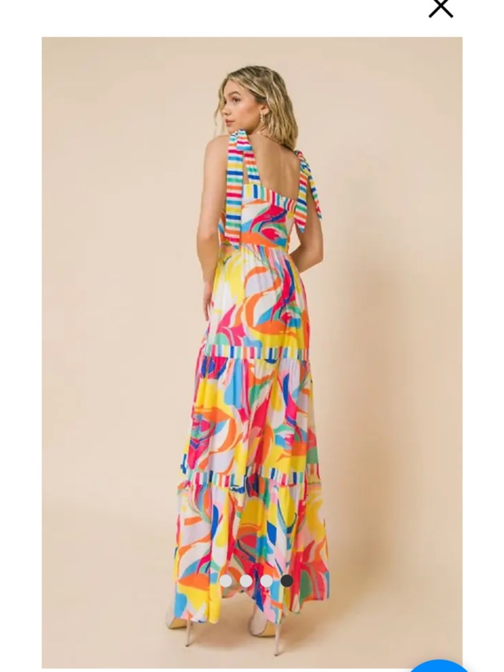 Flying Tomato Multi‑Color Tie‑Shoulder Maxi Dress - Picture 2 of 5